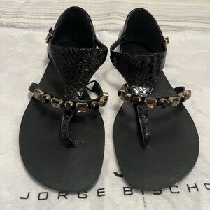 Black Embellished Sandals